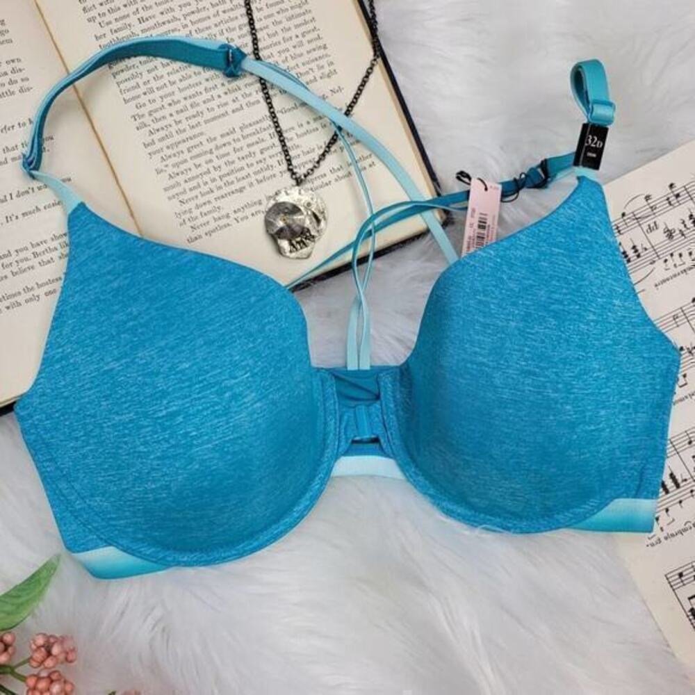 NWT Victoria's Secret Lightly Lined Semi Demi‎ Ombre Blue Bra 32D